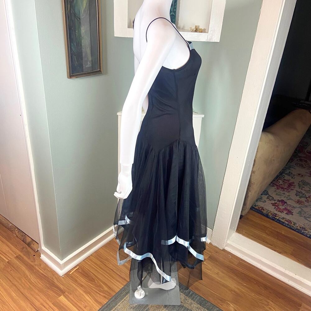 Vintage Y2K B Darlin Fairycore Fairycore Goth Handkerchief Slip Midi Dress kiki - Picture 6 of 11